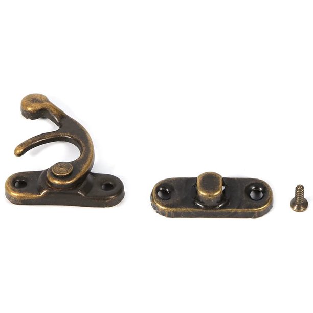 12 piezas antiguo gancho de pestillo izquierdo/derecho cerradura de cuerno con tornillo bolsa de pestillo DIY joyero de madera decoración regalo decorativo vino caja de madera (izquierda-bronce oscuro) ShuxiuWang 8390614793859
