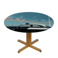 thumbnail image 3 of Orinice Police Car Round Table Cover Stain Resistant Washable Indoor Outdoor Tablecloth Kitchen Dining Wedding Parties Full Width Single-Sided Printing 100% Polyester Fiber 46-50, 3 of 8