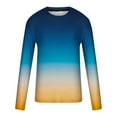 thumbnail image 5 of Dagegui Mens Crewneck Shirts Long Sleeve Tie-Dye Pullover T-Shirts Gradient Tops Big and Tall Running Jogging Athletic Tees Outdoor Sport Shirt Blue,XXL, 5 of 5