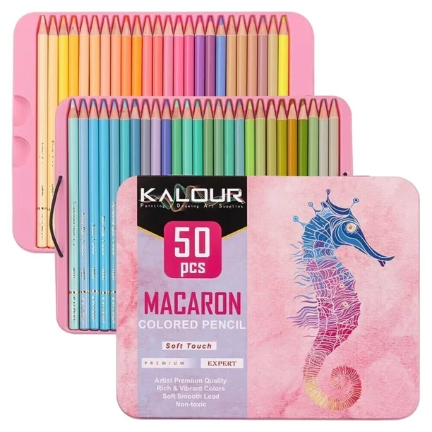 KALOUR Macaron, Set de 50 Lápices de Colores Pastel
