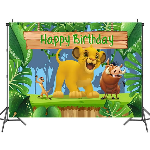 Lion wild theme backdrop,Little lion Birthday party supplies decoration, jungle adventure theme photo baby shower backdrop, Lion King banner 5 x 3 feet