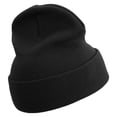 thumbnail image 3 of Made in USA Golden US Submarine Veteran Logo 12 Inch Solid Knit Cuff Long Beanie - Black OSFM, 3 of 5