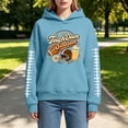 thumbnail image 2 of BODOAO Women's Touchdown Season Football Graphic Hoodie Long Sleeve Pullover, Casual Game Day Sports Fan Sweatshirt with Helmet Coffee Floral Print for Fall Tailgate Wear Light Blue 2XL, 2 of 9