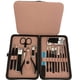 thumbnail image 1 of Juego de manicura profesional, kit de pedicura, cortaúñas, kit de aseo de acero inoxidable de 18 piezas, tratamiento facial Tijeras de uñas Kit de aseo con estuche de viaje de cuero negro Xemadio YXX029, 1 of 4