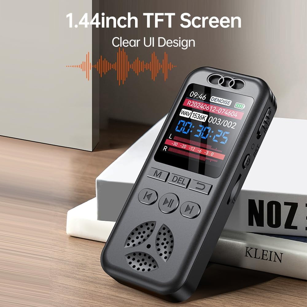 Digital Voice Recorder, 64GB Voice Activated Recording MP3 Player with Playback, Noise Reduction, 280hrs Recording Files Device, Support Password, Dictaphone Recorder for Lectures/Classes/Interview
