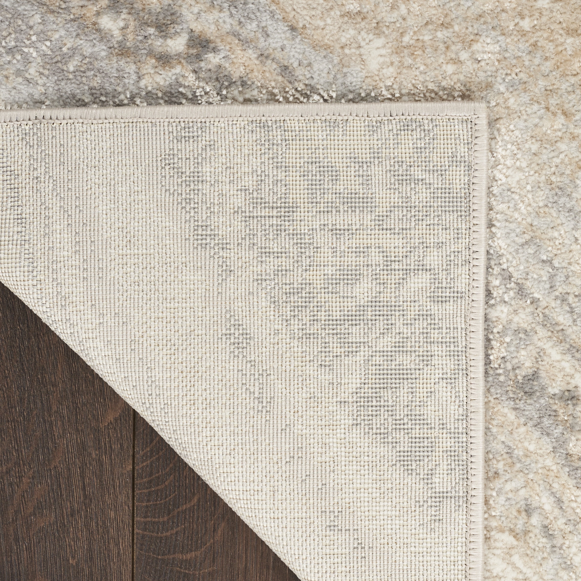 Inspire Me! Home Décor Brushstrokes Abstract Cream Grey 9' x 12' Area Rug (9x12)