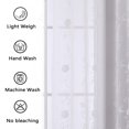 thumbnail image 6 of Shininglove White Semi Sheer Curtains, Floral Embroidered Half Transparent Window Treatment for Bedroom, 52" W x 63" L, 6 of 7