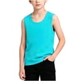 thumbnail image 2 of Ceisia Boys' Solid Color Sleeveless Cotton Tank Top Blue 11 Years-12 Years Gift, 2 of 6