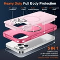 thumbnail image 3 of KOMI Magnetic for iPhone 14 Pro Max Case (Compatible with MagSafe) (12FT Military Grade Drop Protection) 2X Tempered (Glass Screen+Camera Lens Protector) Shockproof Phone Case 6.7 inch, Magnetic Pink, 3 of 4