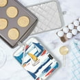 thumbnail image 5 of Yayeee Pot Holders Kitchen Heat Resistant with Pocket 7"x9.8" Cotton Oven Cooking Hot Pads, Dark Blue Hand Drawn Sailboats, 5 of 7