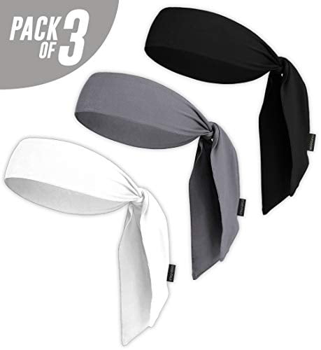 Athletic Sweatbands for Men Women Tennis Karate & Ninja Headbands 6 Pack Head Tie Headbands for Men 