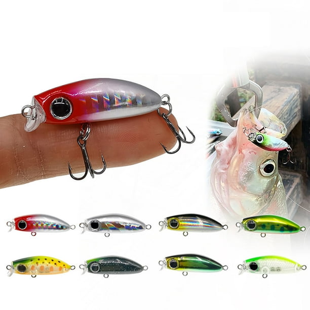 Cadialan 35mm/2.8g Fishing Lure 3d Eyes Slow-sinking Mini Micro Minnow  Artificial Fake Bait With Treble Hooks 