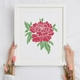thumbnail image 4 of Flower Painting Stencil 11.81x11.81 Inch Reusable Craft Stencils Hollow Out Drawing Painting Template for Painting on Wood Fabric Paper Walls Canvas Furniture, 4 of 9