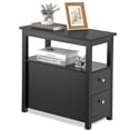 thumbnail image 2 of ZENY Set of 2 End Table Side Table with 2 Drawers and Shelf Sofa Table for Living Room Bedroom, Black, 2 of 7