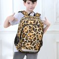 thumbnail image 6 of FORMRS Kids Backpack for School Unisex 17" Casual Bookbag Travel Daypack with Compartment Pockets, Brown Floral Leopard Pattern, 6 of 7