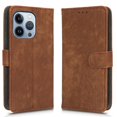 thumbnail image 2 of Nalacover for iPhone 14 Pro Max Flip Wallet Case,Stylish 360 Protection Synthetic Leather Soft TPU Flexible Magnetic RFID Kickstand Card Slots Shockproof Anti-Scratch with Wrist Strap Cover.Brown, 2 of 7