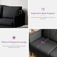 thumbnail image 4 of LAZZO 51" Modern Loveseat Sofa, 2-Seater Linen Fabric Couch for Bedroom & Office, Gray, 4 of 8