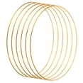 thumbnail image 1 of Unique Bargains Bagues Attrape-Rêves de 12 Pouces, 6 Pcs Anneau Anneau Rond en Métal Macramé Couronne Floral, Or, 1 of 6