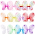 thumbnail image 2 of 12PCS Butterfly Fairy Wings, Sparkle Princess Wings Set, Colorful Costume Accessories for Parties, Glitter Costume Wings with Elastic Straps & Shimmering Patterns, Birthday Party Favors, 2 of 6