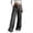 Gray, variant on Womens Plaid Pants Wide Leg Business Casual Office Trousers Button Down Zipper Fashion Loose Pant with Pockets (L, Gray)