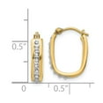 thumbnail image 5 of Auriga Fine Jewelry 14K Yellow Gold 0.01ct Diamond Squared Hinged Hoop Earrings for Women, 5 of 5