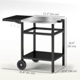 thumbnail image 3 of Outsunny Poste de Préparation de Cuisine Extérieur avec Table d'Appoint Pliable, Noir, 3 of 10