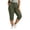 Army Green, variant on Women's Plus Size Cargo Pants Capris, Casual Elastic Waist Slim Fit Holiday Summer Capri Pants with Pockets Coffee Size 3XL