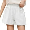 thumbnail image 1 of Aayomet Shorts de Course pour Femmes Amples Fins Pantalons Hauts pour Jambes de Femmes (Blanc, TG), 1 of 5
