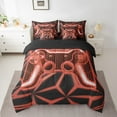 thumbnail image 2 of Erosebridal Teens Gamepads Bed in a Bag King size,Black Orangered Bedding King Size,Video Game Bed Set,Breathable Geometric Room Decor,Reversible,7 Pieces, 2 of 6