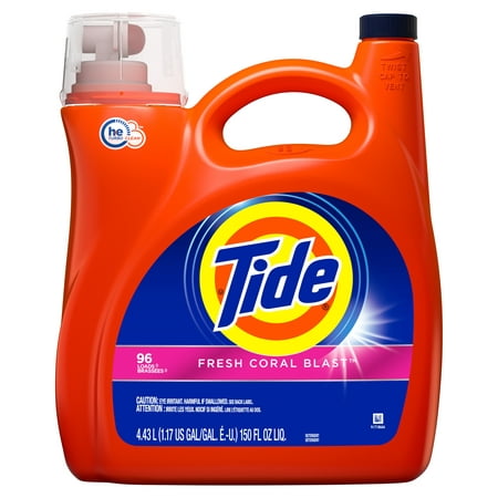 Tide Liquid Laundry Detergent, Fresh Coral Blast, 96 loads 150 fl