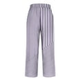 thumbnail image 6 of Lenpel Wide Leg Pants for Women Cotton Elastic High Waisted Striped Lounge Pants Casual Loose Trousers with Pockets, 6 of 6