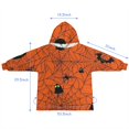 thumbnail image 7 of Halloween Glowing Spider Web Pattern Blanket Hoodies for Kids 6-13YR Oversize Wearable Blanket Hoodies for Boys Girls Teens, 7 of 7