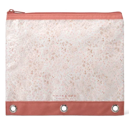 Pink Floral Double Layer Binder Pouch