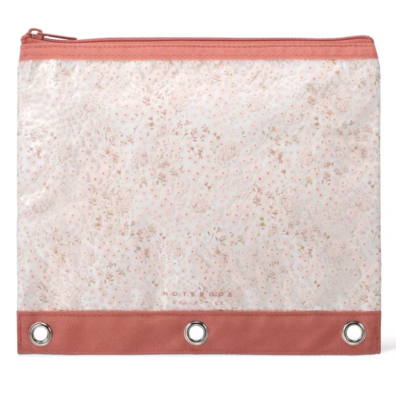 Pink Floral Double Layer Binder Pouch