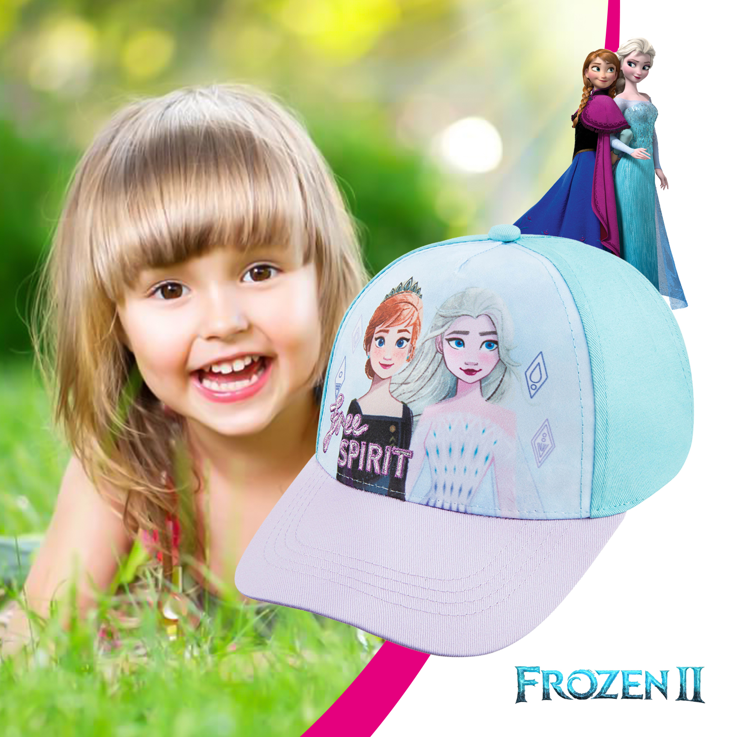 Disney Frozen  Toddler Girls Elsa and Anna Baseball Cap - Age 2-4 - image 3 of 4
