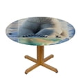 thumbnail image 3 of Patifu Ice and Snow Round Tablecloth, Stain-Resistant and Washable, Ideal for Indoor and Outdoor Use, 100% Polyester Fiber, Full Width Single-Sided Printing with Elastic Edge 54"-58, 3 of 8