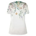 thumbnail image 5 of JINMGG Plus Womens Tops ,Women's Fashion T-Shirt Floral Printed Lace Three Short Sleeve Blouse V-Neck Casual Tops, 5 of 5