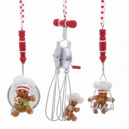 Kurt Adler Gingerbread Chef And Kitchen Utensils Holiday Ornaments