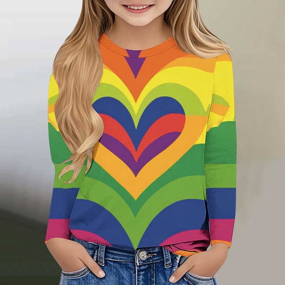 Bnwani Long Sleeve Toddler Shirt Crew Neck Fashion Printed Tops 3-4t