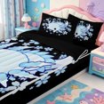 thumbnail image 3 of Manfei Ocean Axolotl Zipper Full Size Comforter Sets with Fitted Sheet and 2 Pillowcases,Magical Amphibian Zipper Bedding Set,Black Reversible,4pcs, 3 of 7