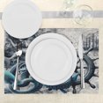 thumbnail image 3 of Ambesonne Blue Place Mats Set of 4, Nautical Sailors Nightmare Art, Standard Size, Dark Blue Grey and Ivory, 3 of 5