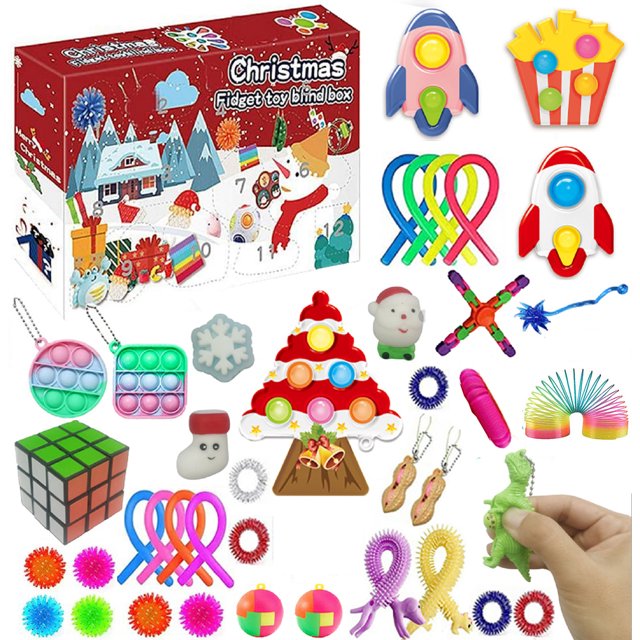 xiaxaixu 24-day Christmas Countdown Calendar Sensory Fidget Toy Bag