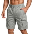 thumbnail image 2 of Resicozy Cargo Shorts for Men Summer Cotton Stretch Casual Shorts with Multi Pockets Outdoor Baggy Cargo Shorts Light Gray 3XL, 2 of 5