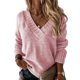 thumbnail image 1 of Suéter de color sólido de otoño e invierno para mujer, moda europea y americana, suéter de manga larga con cuello en V para mujer, 1 of 6