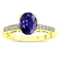 thumbnail image 2 of Star K � Oval 8x6 Genuine Iolite Channel Set Engagement Promise Ring, 2 of 9
