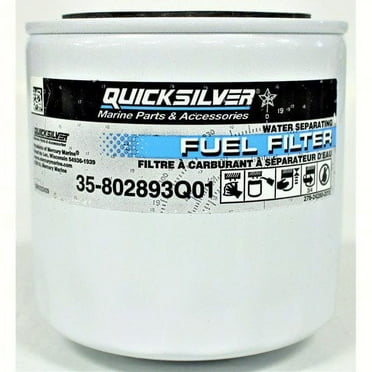 Quicksilver 802893Q01 Water Separating Fuel Filter for Mercury and Mariner Outboards and MerCruiser Sterndrive and Inboard Engines
