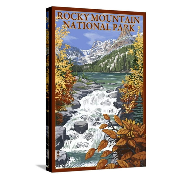 Art.com Rocky Mountain National Park, Colorado, Lake Scene Stretched Canvas Print Wall Art by Lantern Press, 12" x 18"