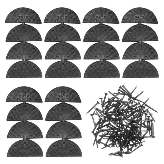 Uxcell 24pcs Heel Taps Rubber Pad Replacement Set Large Size with 168pcs Screws, Black