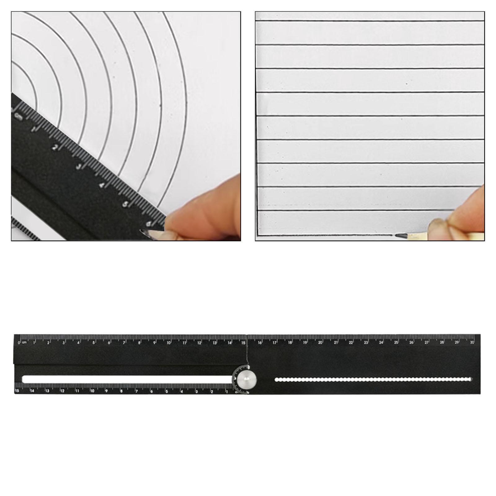 JISADER Angle Ruler 12 inch / 310 mm Black Architects Angle Protractor