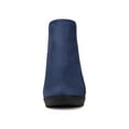 thumbnail image 2 of Unique Bargains Women's Round Toe Block Heels Chelsea Ankle Boots Dark Blue (Size 8), 2 of 8